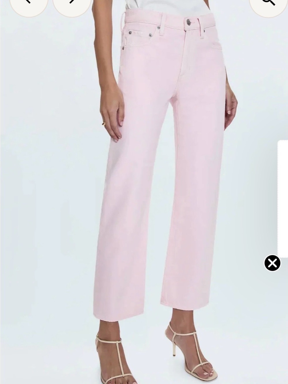 pistola Straight-Leg Cropped Jeans in Light Pink